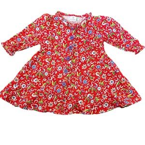 NWOT HANNA ANDERSSON Red Floral Dress Size 70 6-12 Months